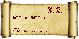 Nádas Róza névjegykártya